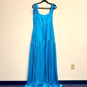 Perrin & Co. shoulder tie blue dress